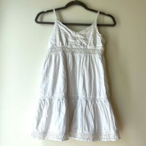 GAP Teen White Eyelet Tiered Sundress Size 10 Youth Summer Cotton Blend